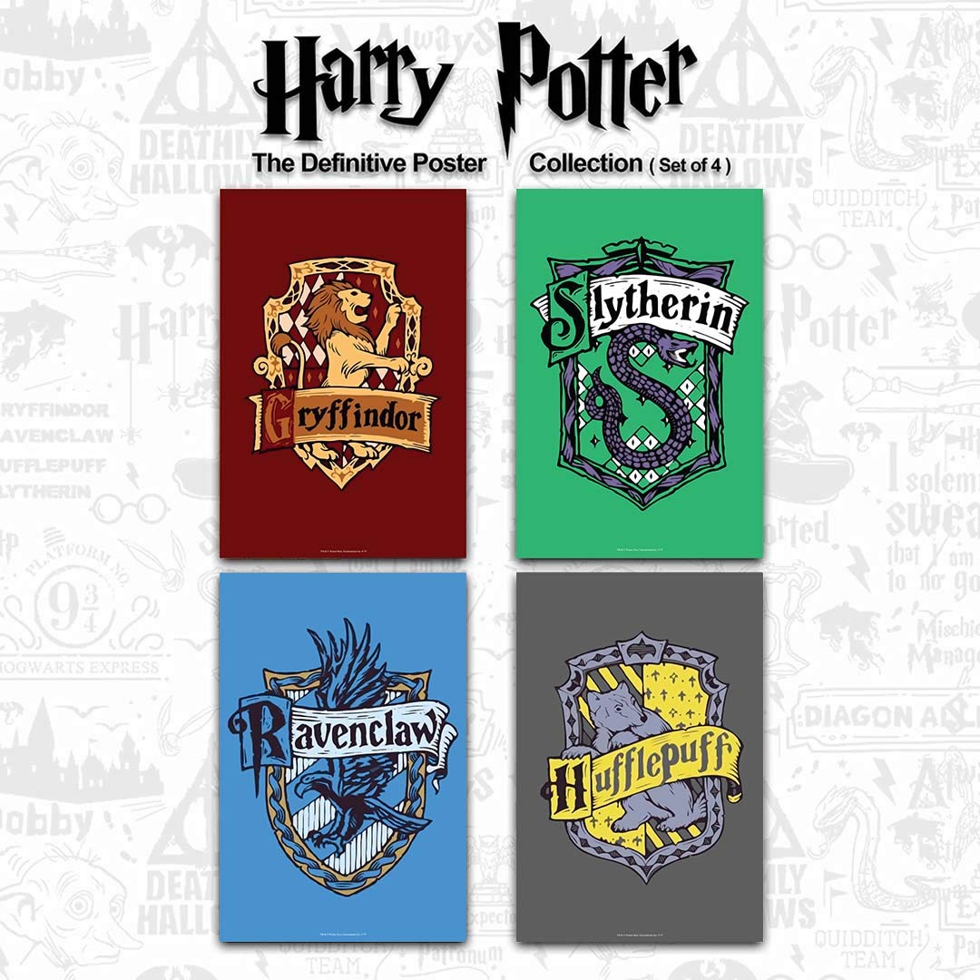 Hogwarts House Crests Poster Set | 4 Piece Set