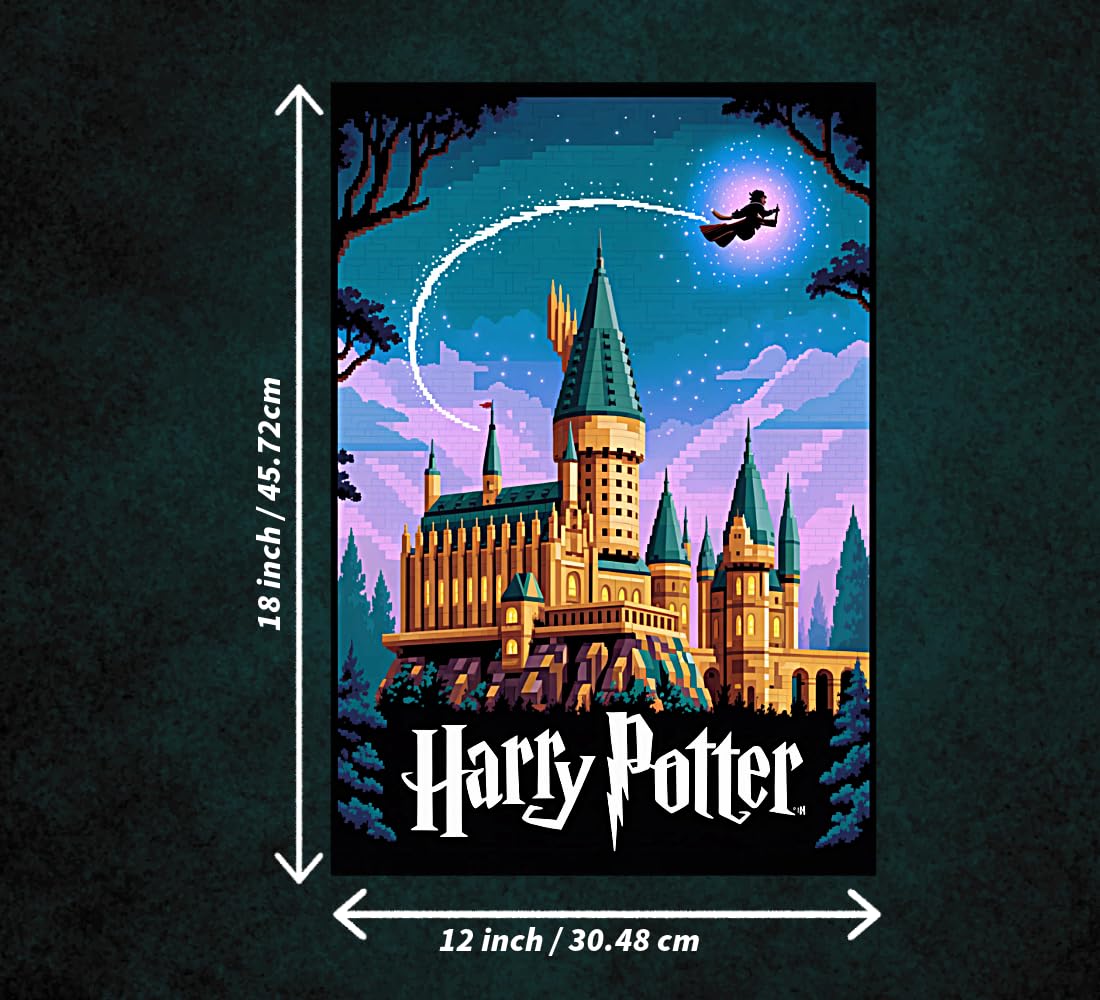 Nostalgic Building Block Wizarding World Art Poster