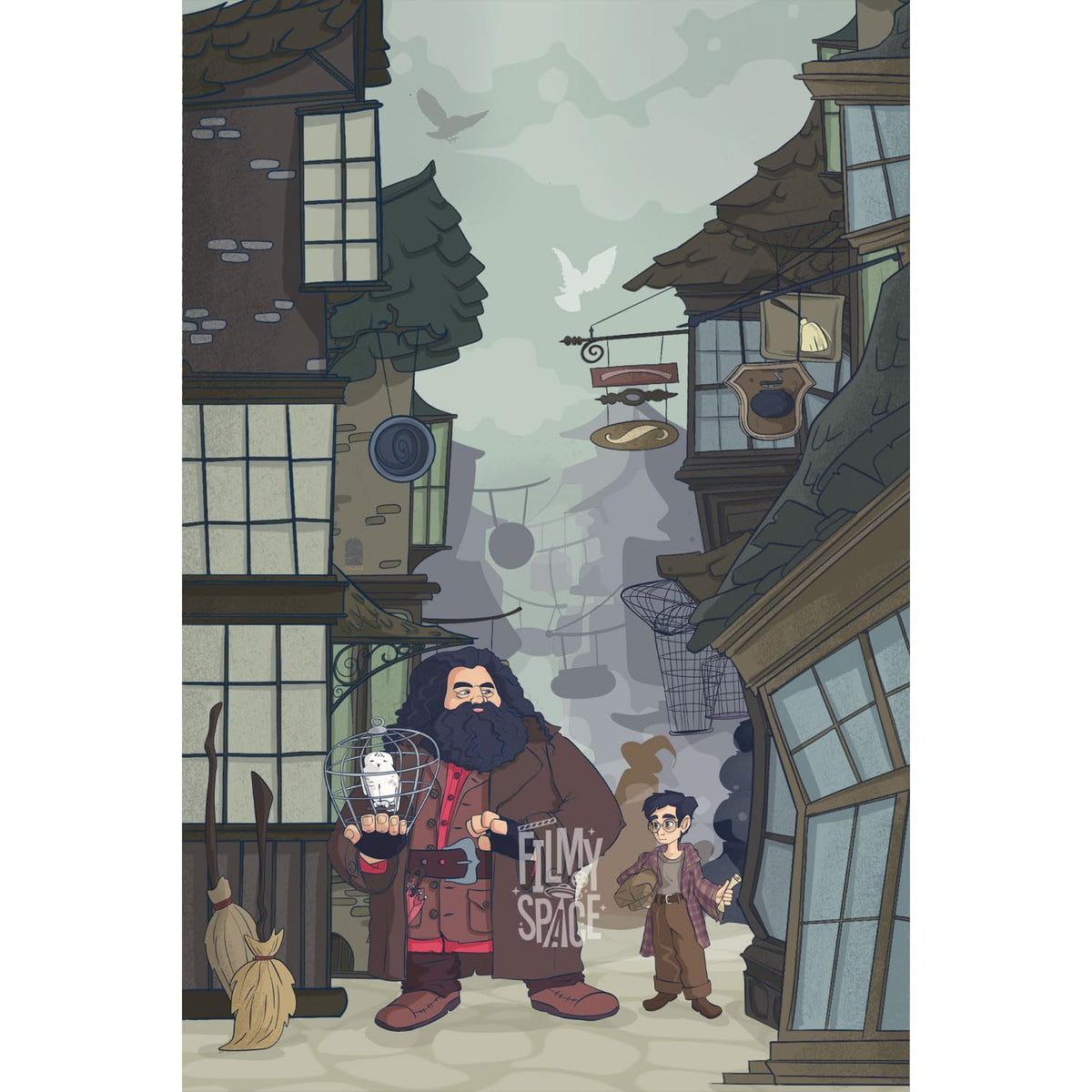 Iconic Castle & Spell Visuals Poster