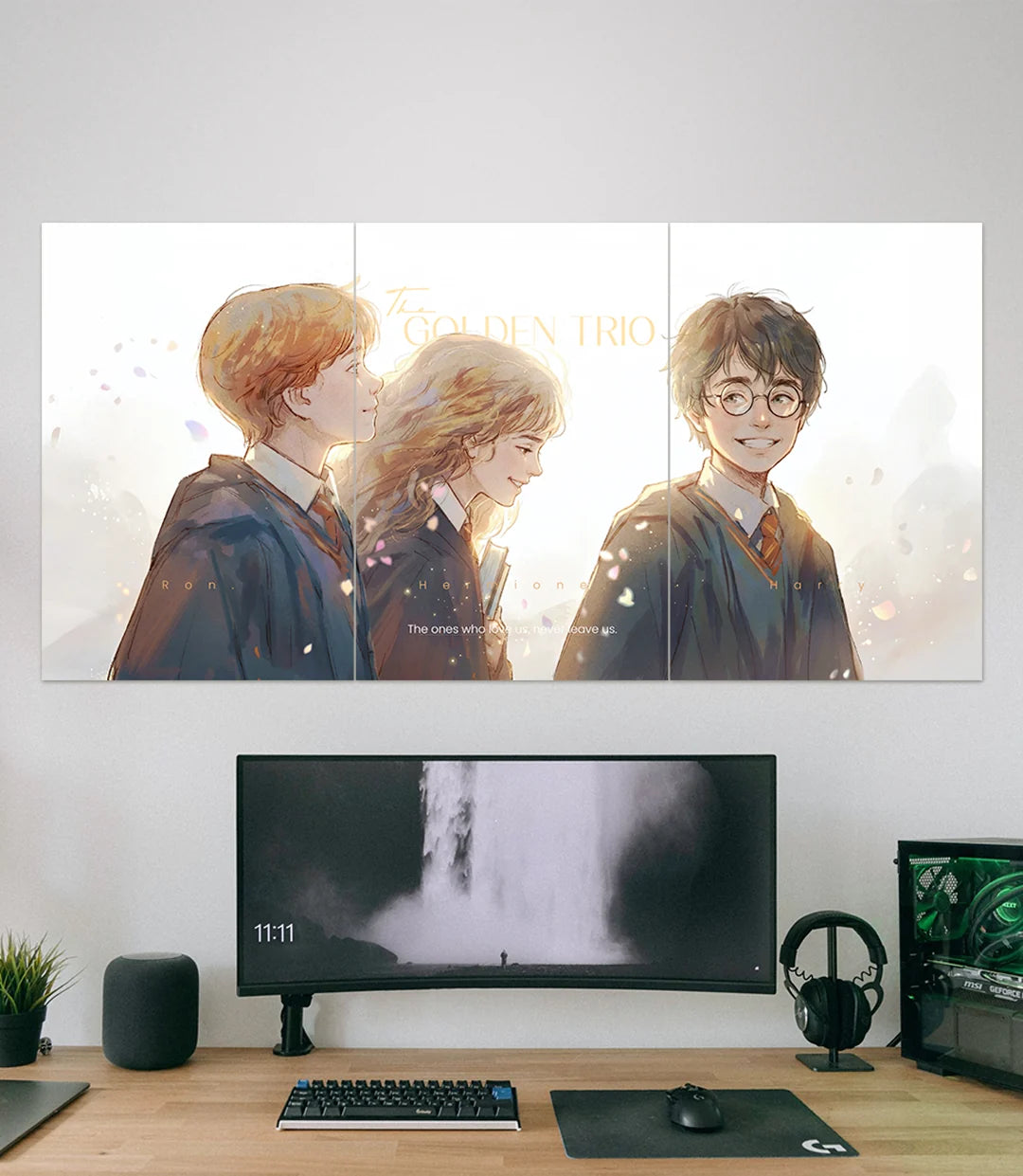 The Golden Trio | Harry Potter Friendship Art | 3 Piece Set